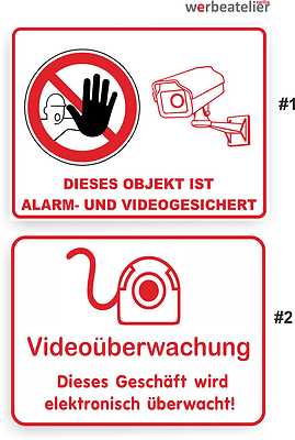 Videoüberwachung Warnschild 20x30 Cm – Mehrsprachig, Kunststoff, Für Haus & Grundstück