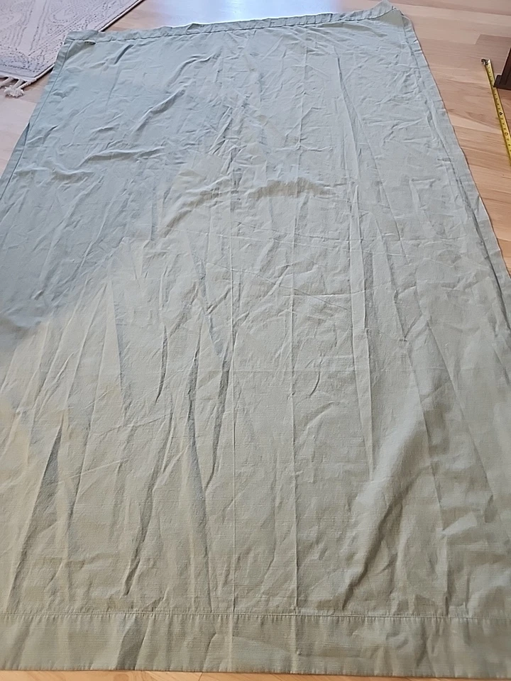 1 Umbral Verde Claro Panel Cortina Opaco Mezcla Algodón Barra Bolsillo 52x83 In  Foto 2 de 4