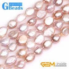 9-10mm Freeform Freshwater Pearl Gemstone Rice Beads For Jewelry Making 15" GB