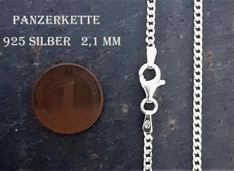 Echte massive 925 Sterling Silber Panzerkette Schlangenkette Kordelkette - Bild 2 von 4