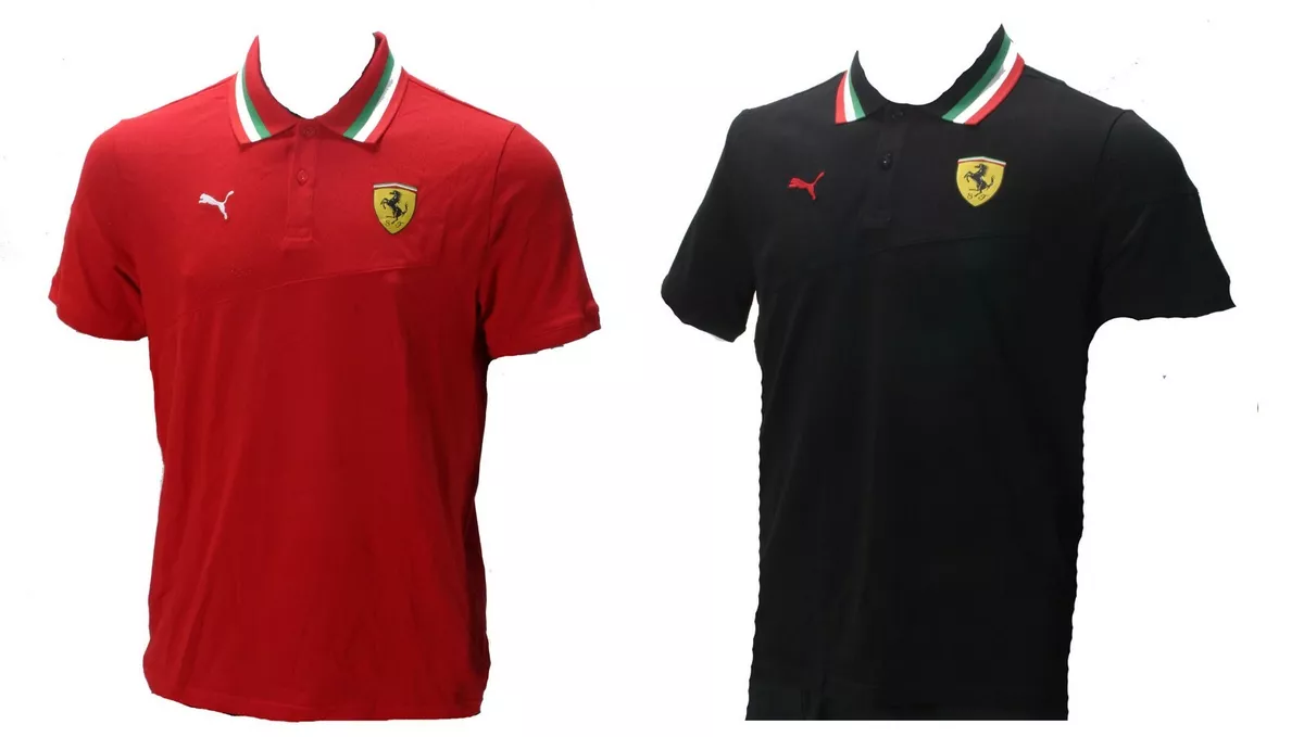 POLO HOMME PUMA X FERRARI ROUGE/NOIR TAILLES S M L XL NEUF AVEC ÉTIQUETTES  COTON