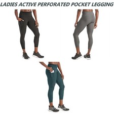 WOMEN'S ACTIVE PERFORATED POCKET LEGGING BY MEMBER'S MARK VARIOUS COLORS SIZES