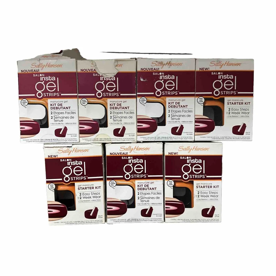 SALLY HANSEN салон Insta гель полоски маникюр стартовый набор лот из 7 светодиодов вино нет. - Изображение 2 из 2