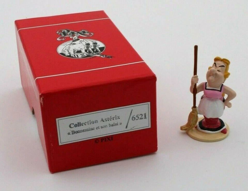  GUTEMINE m. BESEN BONNEMINE SON BALAI ASTERIX & OBELIX Metallfigur ArtNr 6521