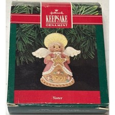 1991 VTG Hallmark Keepsake Angel Sister Handcrafted Tree Ornament #05487 (BOXED)