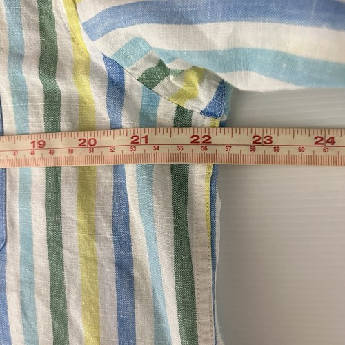 Arnold Palmer Arnie Jeans Mens Shirt XL Button Up Cotton Linen Striped Golf - Picture 7 of 8