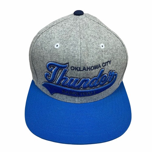Oklahoma City Thunder Hat Cap Mens Gray 