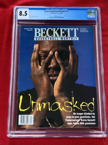 1996 Beckett Basketball Monthly Kevin Garnett CGC 8.5 - POP 1 Highest Grade!