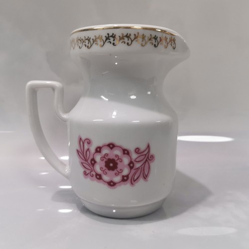 Vintage Porcelain Riga RPR Creamer Gold Pink Handpainted - 第 1/5 張圖片