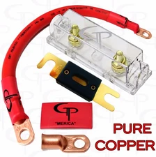 300 AMP ANL Fuse Holder INLINE Block BATTERY INSTALL KIT 1/0 AWG GAUGE COPPER R