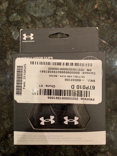 Under Armour Eye Shield / Football Helmet Visor Clips Black & White New In Box - 第 1/2 張圖片