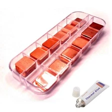 100pcs 12 Sizes 15mm Copper Pad Shim Thermal Kit - Low Profile Copper Plate C...