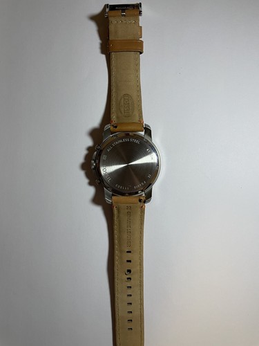 Fossil Grant Chronograph Watch FS4812 - Dark Green Face with Blue & Brown Straps - Picture 19 of 20