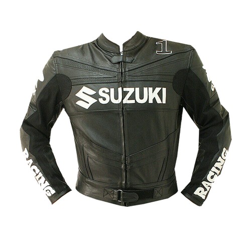 Suzuki Uomini Moto Motociclo CE Protetto Pelle Sport Armatura Replica Giacca  | eBay