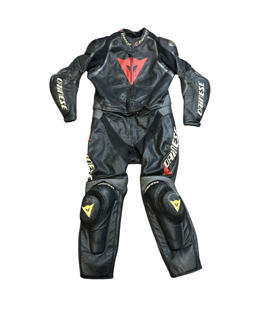 Dainese Men s 2 Piece Leather Suit Racing Motorcycle Size 54 eBay