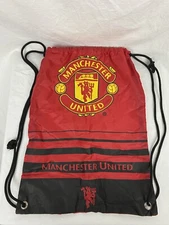 Manchester United Drawstring Backpack Bag Red Soccer Football Sports 