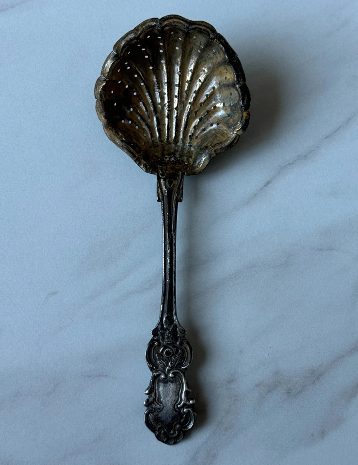 Antiguo colador de té ruso de plata 84 imperial 1858 grabado coleccionable Foto 3 de 4