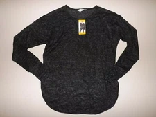 Members Mark Soft Tee Heather Black L/S Shirt S Small NWT Womens
