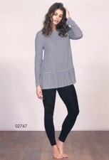 Linclalor Women's Long Sleeve Viscose Long Pants Crew Neck Pajamas 02747