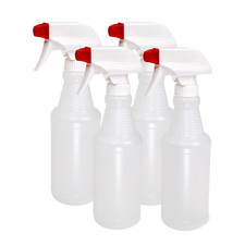Pinnacle Mercantile Plastic Spray Bottles USA Made 4 Pack 16 Oz Heavy Duty No Le
