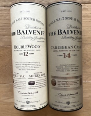 The Balvenie 12 Jahre alte Dose und 14 Jahre alte Caribbean Cask Dose