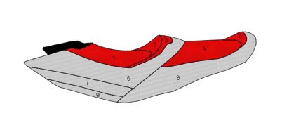 Custom Seadoo GTX 2009-2015 limited is 260 215 Red silver Seat Cover Blacktip - Picture 1 of 3