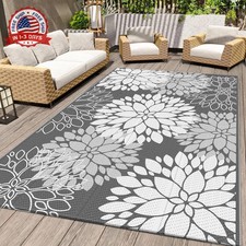 LuxStep Outdoor Rug Waterproof Outdoor Plastic Straw Rug Reversible Patio Rug Ma