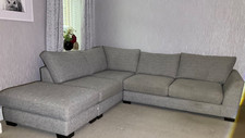 Barker and Stonehouse Corner Sofa in Grey Fabric Excellent Condition