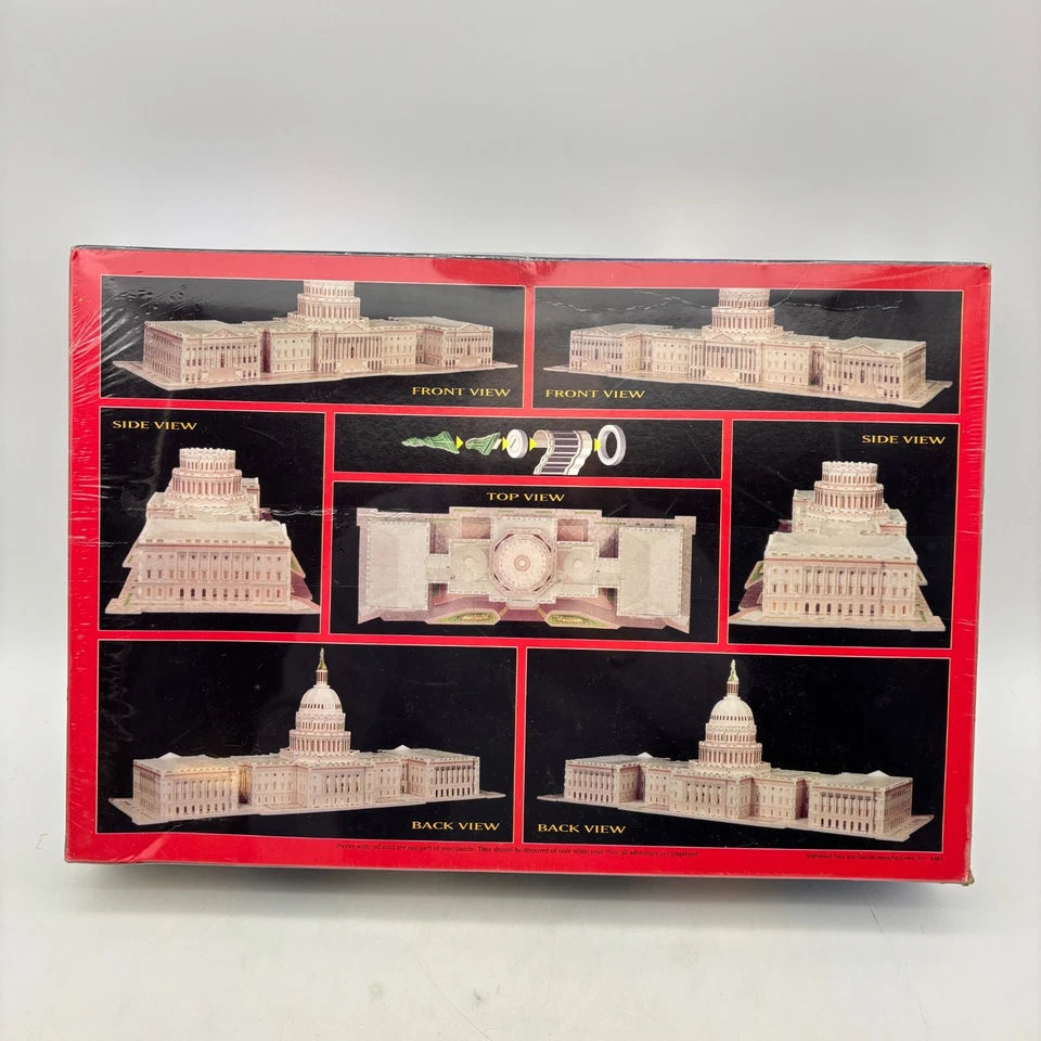 Puzz 3D US Capitol 718 Pieces SEALED Wrebbit 1994 USA Government Senate House - Image 2 of 4