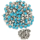 100 Sets Blue Turquoise Rapid Rivets Studs Tandy DIY Leather Rivets Craft for...