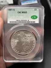 CACG 1881-S MS63 Morgan $1 flashy silver dollar
