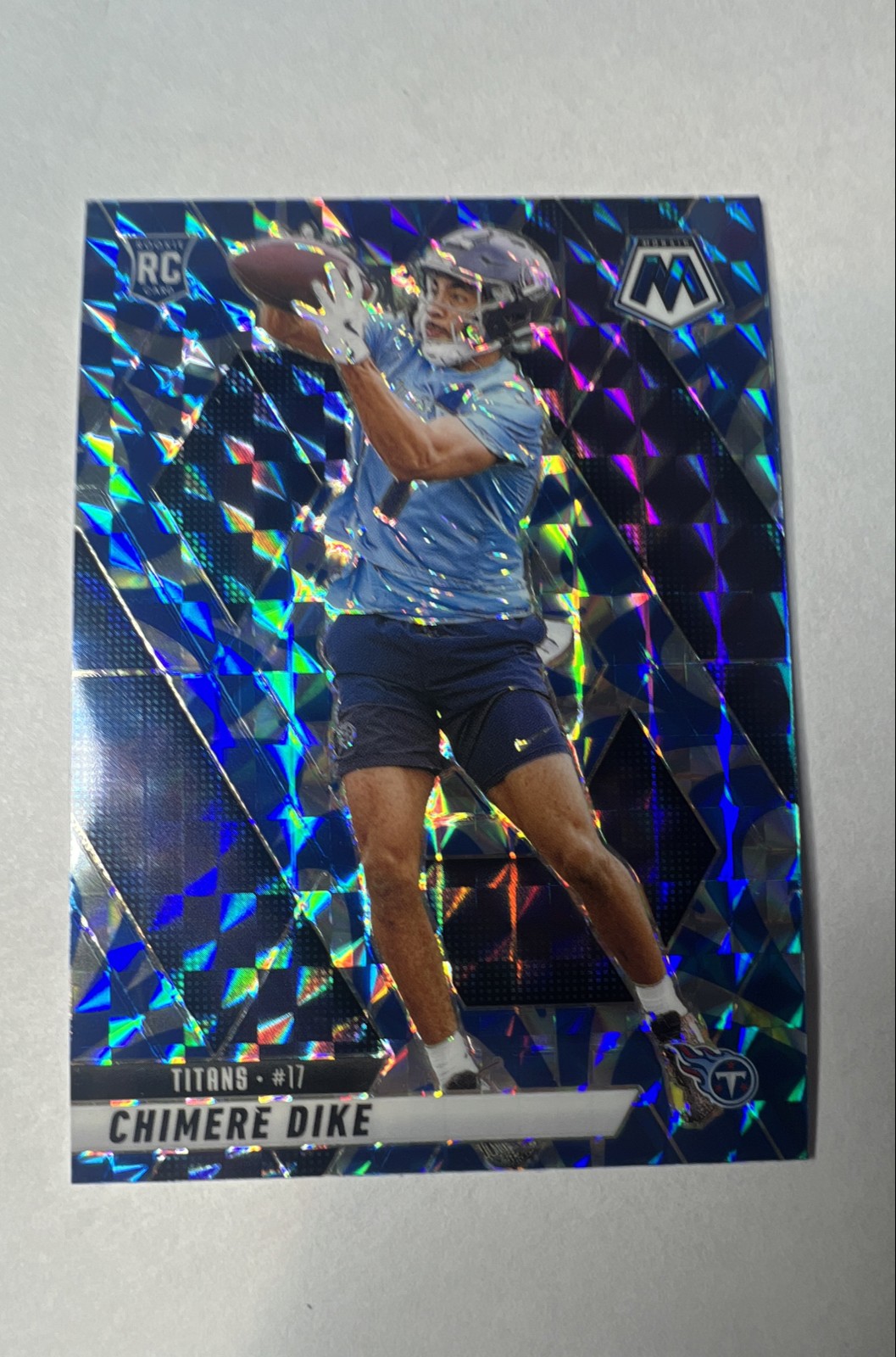 2025 Panini Mosaic - Rookies Chimere Dike #356 Reactive Blue Mosaic Prizm (RC)