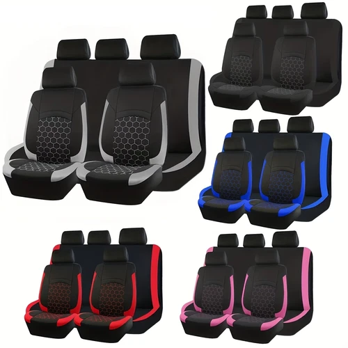 5Pcs Car Seat Covers Full Set Universal Fit Protector Football Pattern Covers
