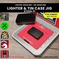 xTool F1 Lighter Jig | Tin Case Fiber Laser Engraving Template