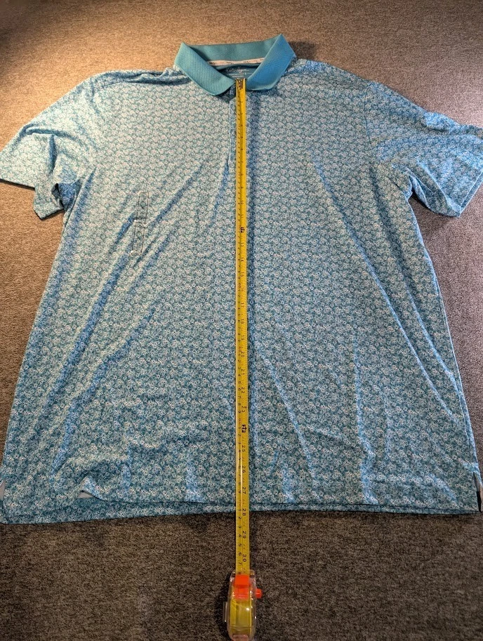 Polo de golf Walter Hagen XL para hombre azul estampado de flores manga corta nuevo sin etiquetas Foto 2 de 4