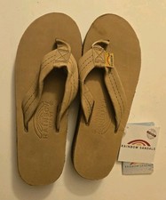 Women Rainbow Sandals Double Layer Premier Leather 302ALTS0 Sierra Brown 6.5-7.5