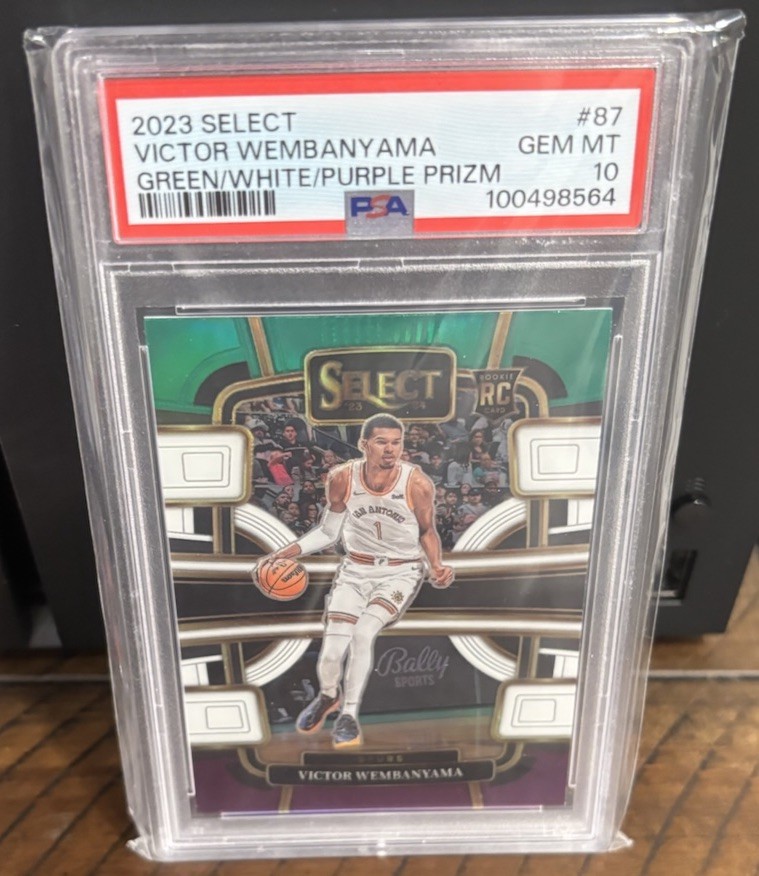 2023-24 Select - Victor Wembanyama #87 Green White Purple Prizm (RC) PSA GM 10