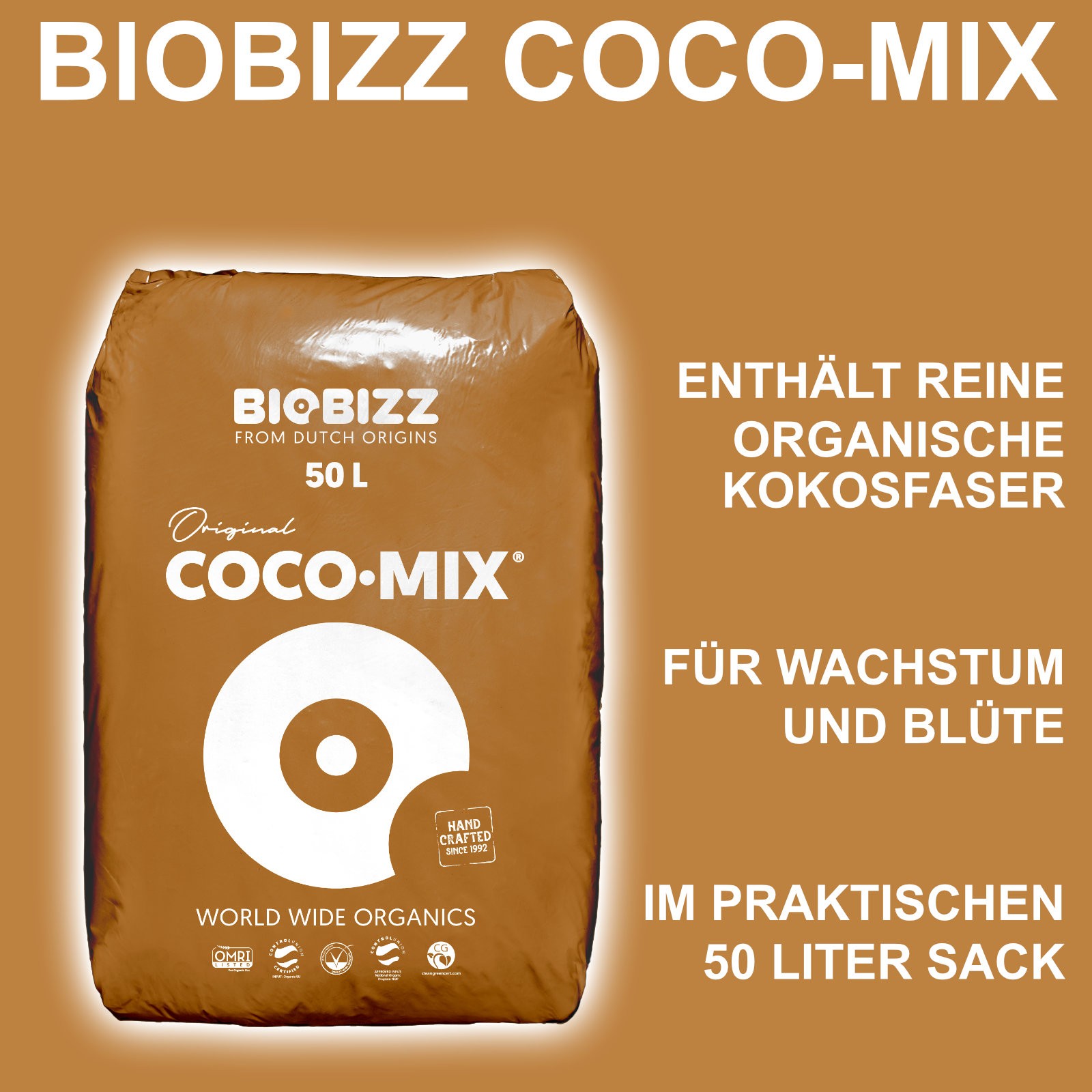 BioBizz Coco Mix 50L Kokosfaser Substrat Grow Cocos (0,46 EUR/) - Image 2