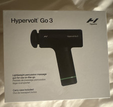 Hyperice Hypervolt Go 3 Percussion Massage Gun, Cordless, 2 Heads, Case