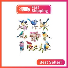 9 Pieces Cute Birds Patch Appliques, Sew on Iron on Birds Embroidery Patches for