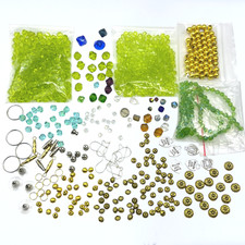 Mixed Lot Beads Bicone Glass Gold Tone Metal Spacers Jewelry Findings Artisan