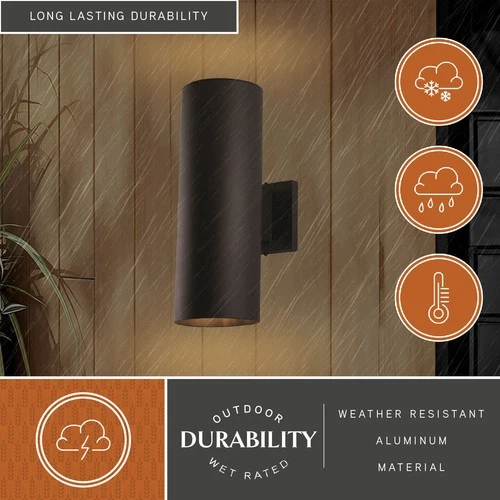 Vaxcel Lighting CO-OWB052 Chiasso 2 Light 14" Tall Outdoor Wall - Brass - Picture 11 of 12