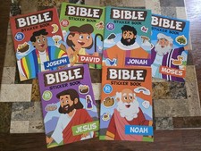 NEW Collection Lot 6 Christian Children Bible 80 Sticker Activity Books