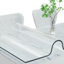 ETECHMART Clear Plastic Table Cover Protector Rectangle 24 x 60'', Thick Wate...