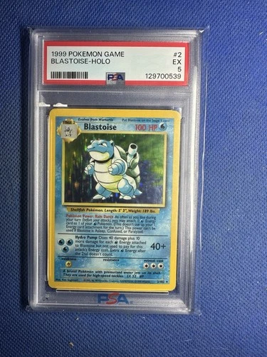 Pokémon TCG Blastoise Base Set Holo Unlimited Rare Card Psa 5