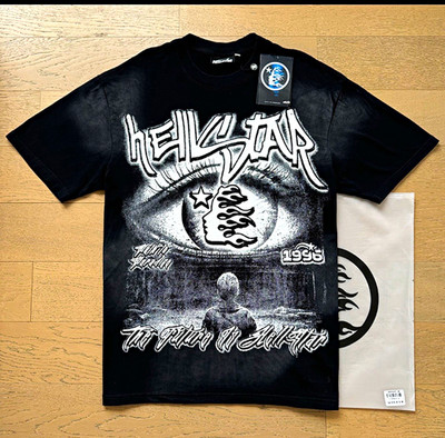 Hellstar graphic T-shirt in black with a bold double-sided print.