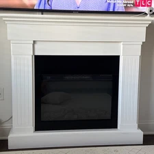Real Flame Crawford Slim Electric Fireplace - White