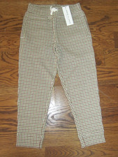 NWT Janie and Jack Boys Sz 5 Brown Green Plaid Pull On Pants Fall Winter