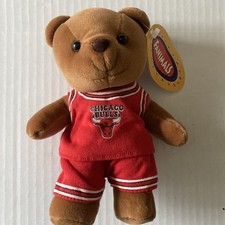 Chicago Bulls 8" Bear Bean Bag Plush Play by Play 1997 Basketball Teddy Stuffed