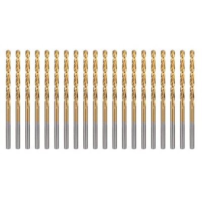 20 Pc 1/8'' Titanium Coated HSS Drill Bits 118° Point Wood Metal Plastic